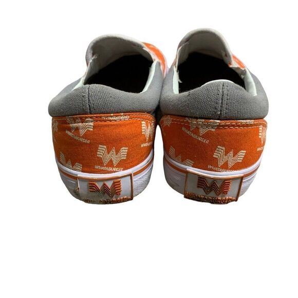 Whataburger Slip On Sneakers Casual Shoes 5 Orange Canvas Fast Food Flying W - Picture 7 of 9